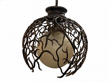 Gilded wrought iron pendant by Lam Lee Group, 1990