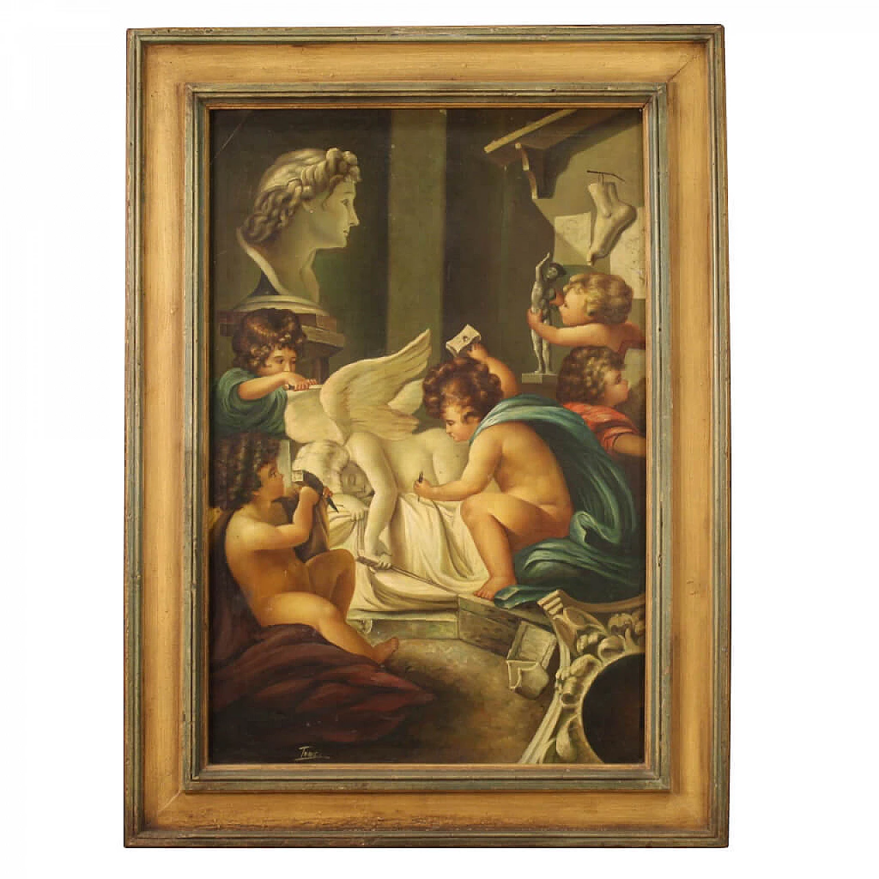 Allegory of Sculpture, Italian oil painting on canvas 1363394