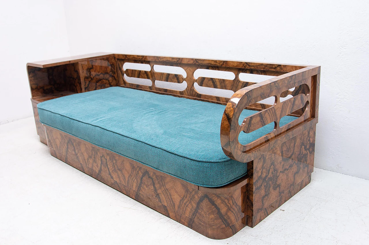 Walnut Art Deco sofa, 1930s 1363969
