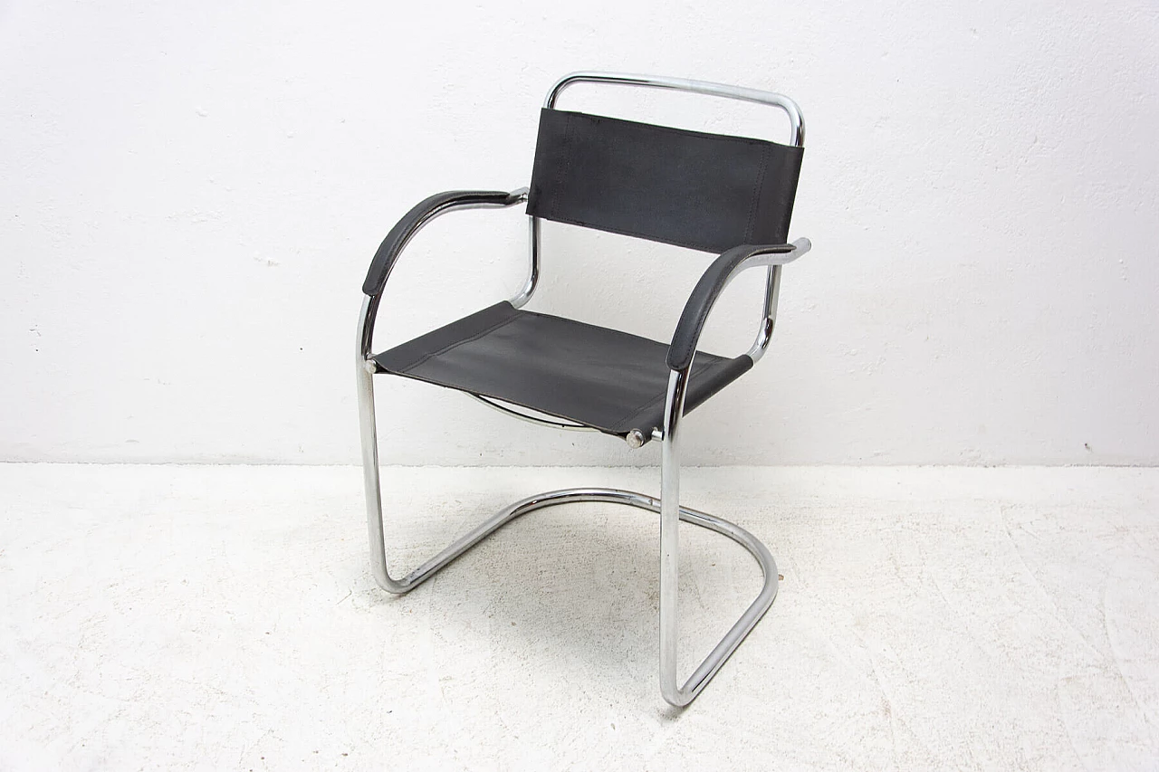Pair of tubular steel Cantilever armchairs, 1970s 1364050