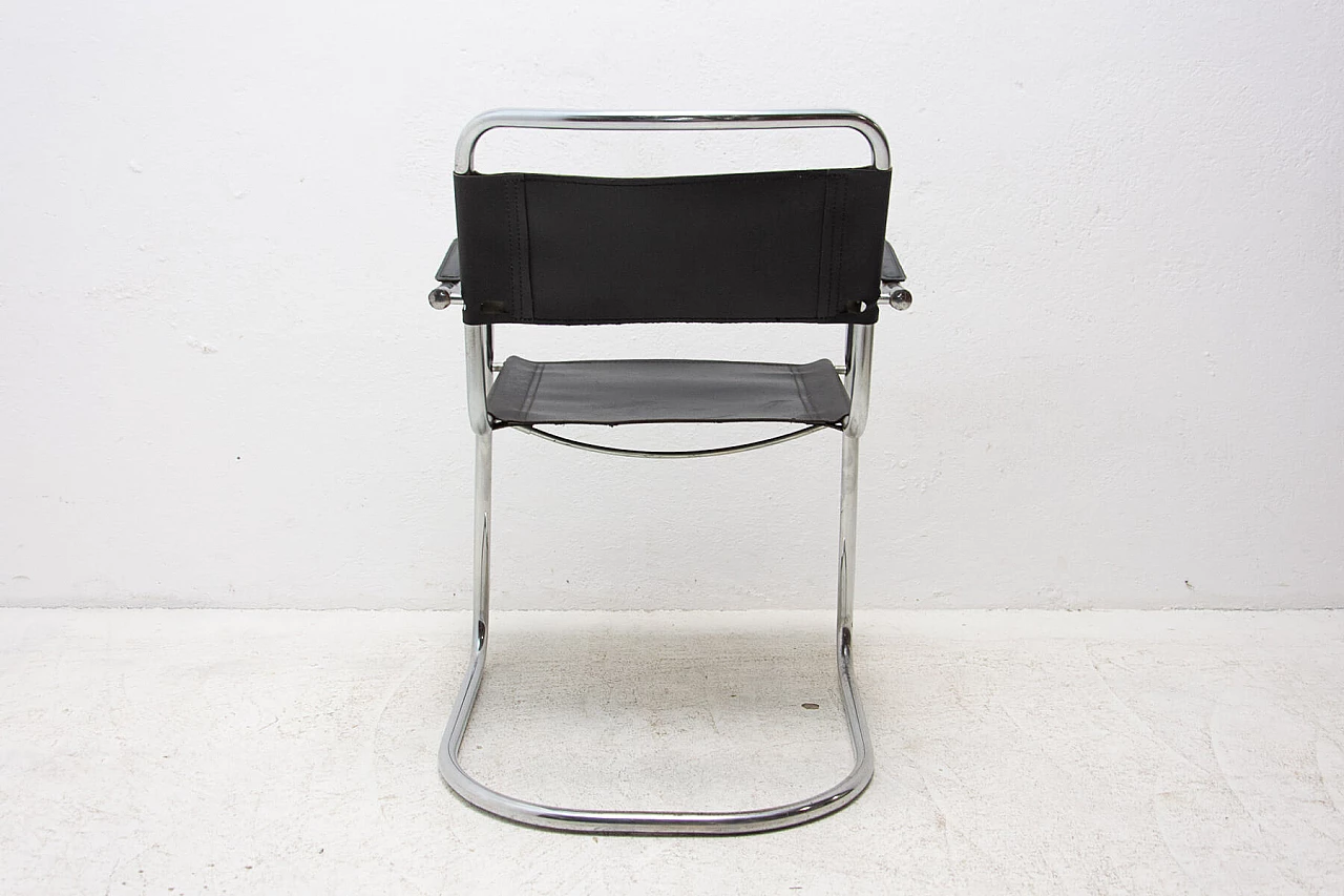 Pair of tubular steel Cantilever armchairs, 1970s 1364055