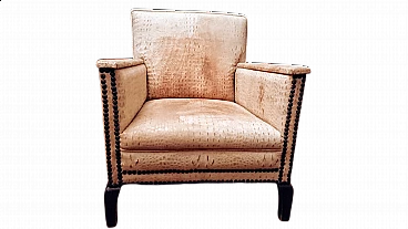 Poltrona in pelle simil coccodrillo, anni '30