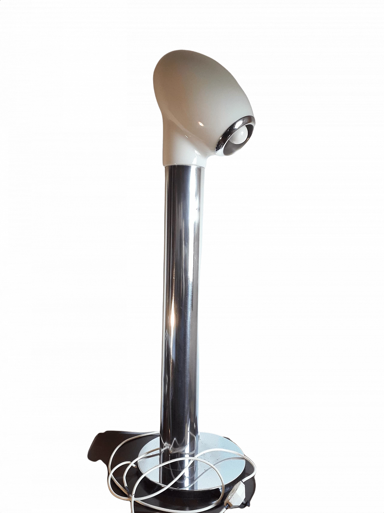 Opal glass and chrome-plated metal floor lamp by Carlo Nason, 1970s 1364158