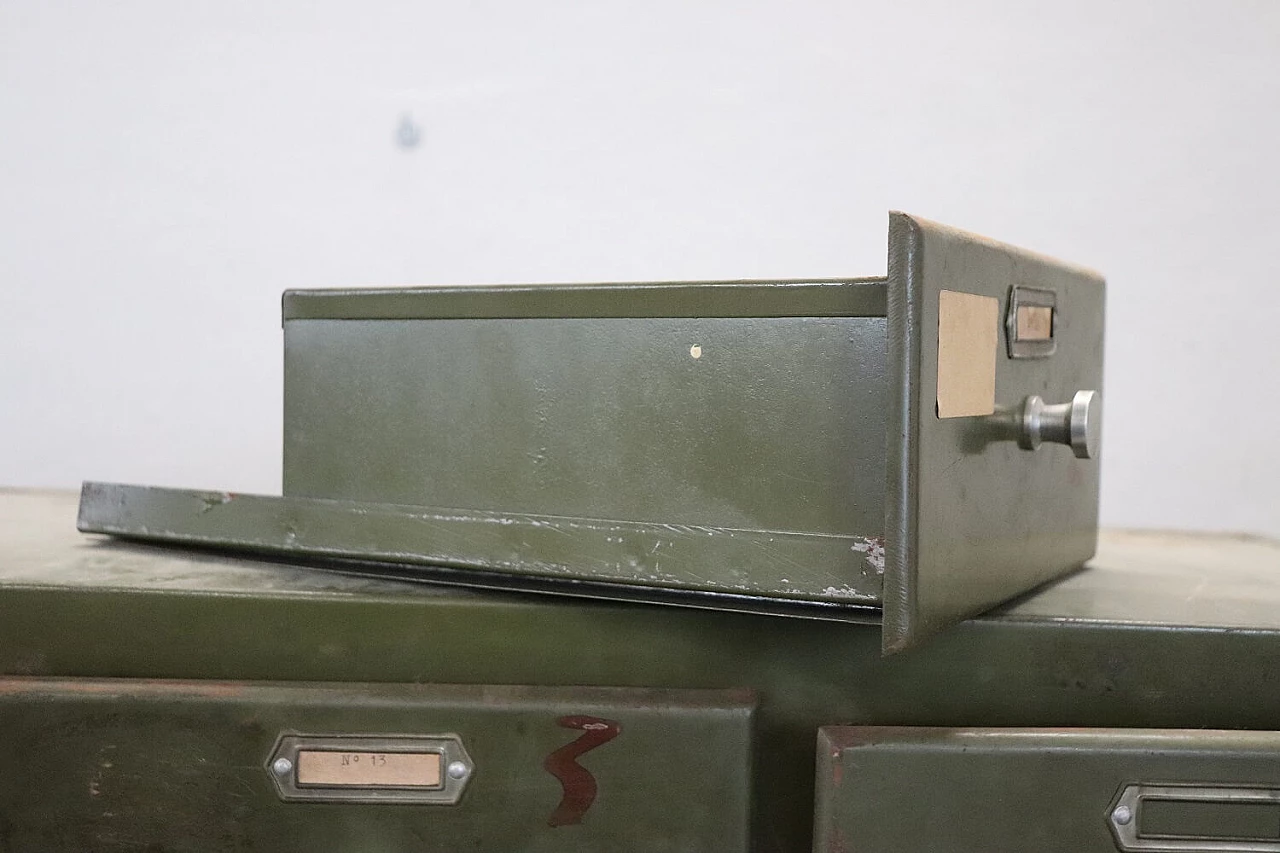 Industrial metal chest of drawers, 1940s 1364629