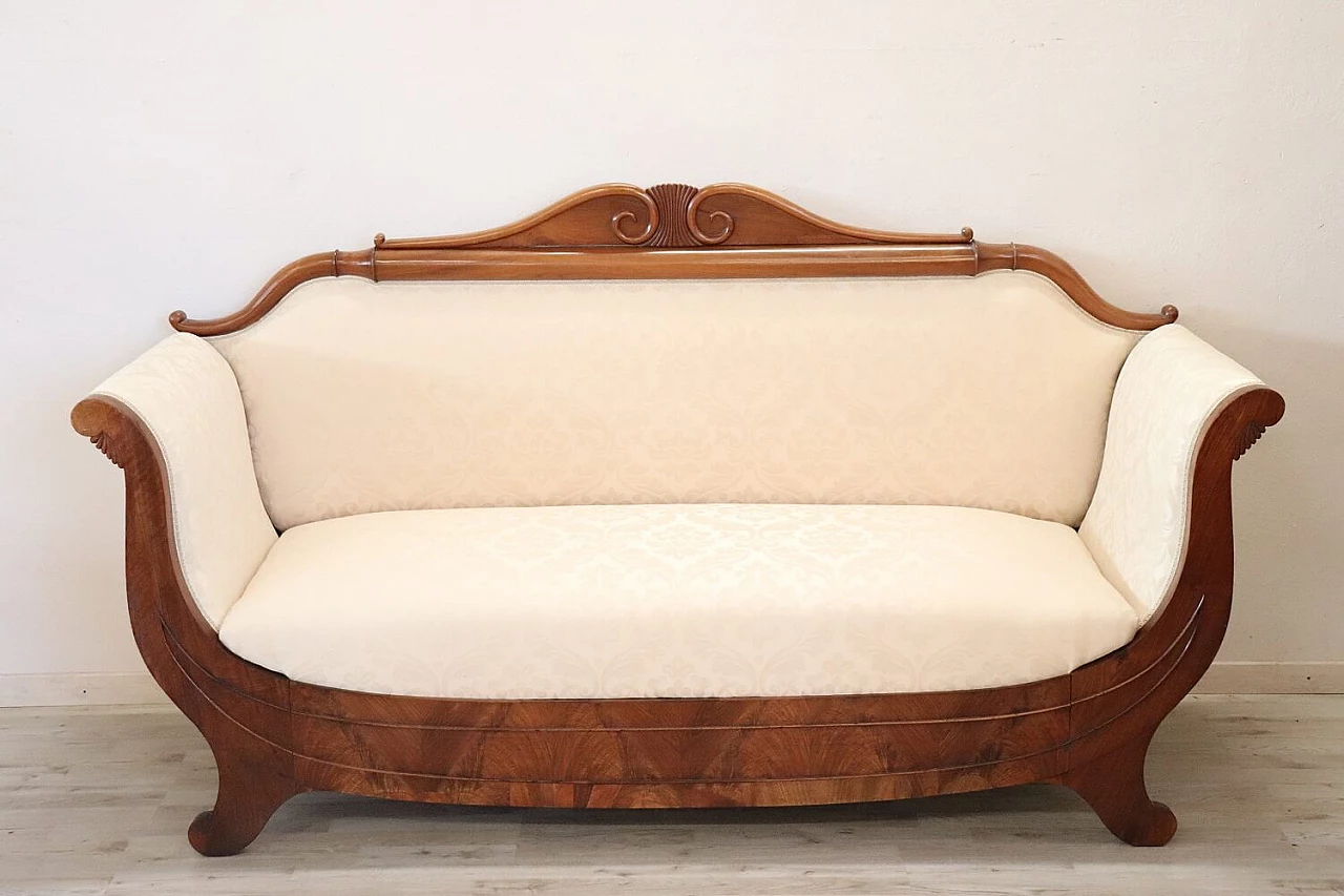 Charles X sofa in blond walnut, early 19th century 1364647