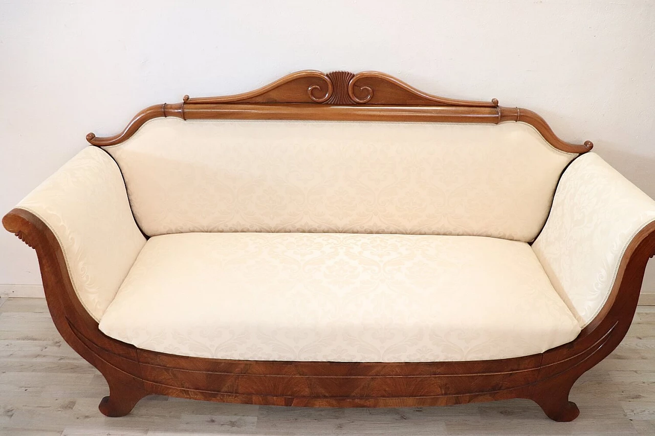 Charles X sofa in blond walnut, early 19th century 1364651