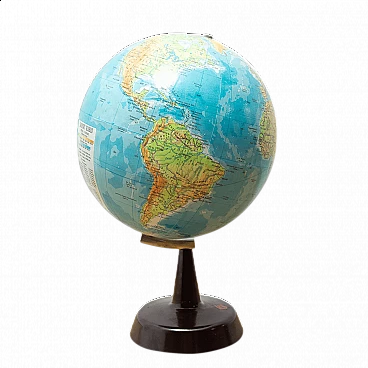 Wood and plastic globe, 1970s