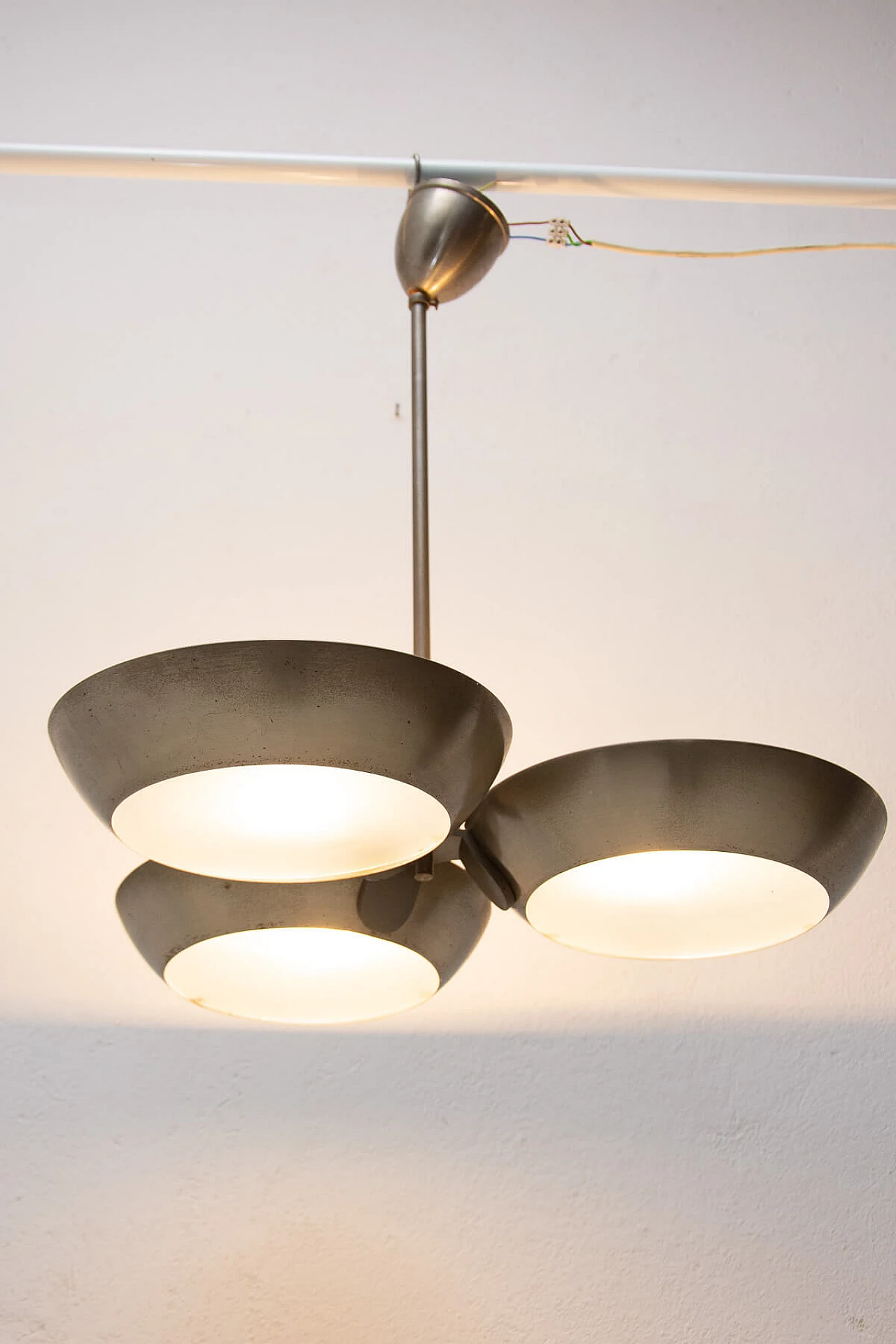 Zukov nickel steel pendant lamp, 1950s 1364972