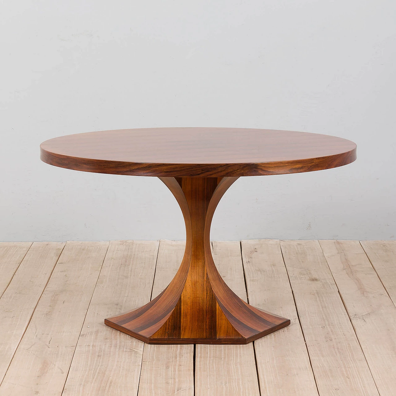 Clessidra round rosewood table by Carlo De Carli, 1960s 1365019