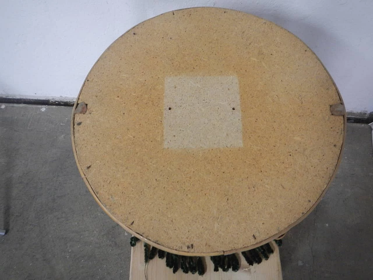 Cesto in vimini con tessuto, anni '70 1365220