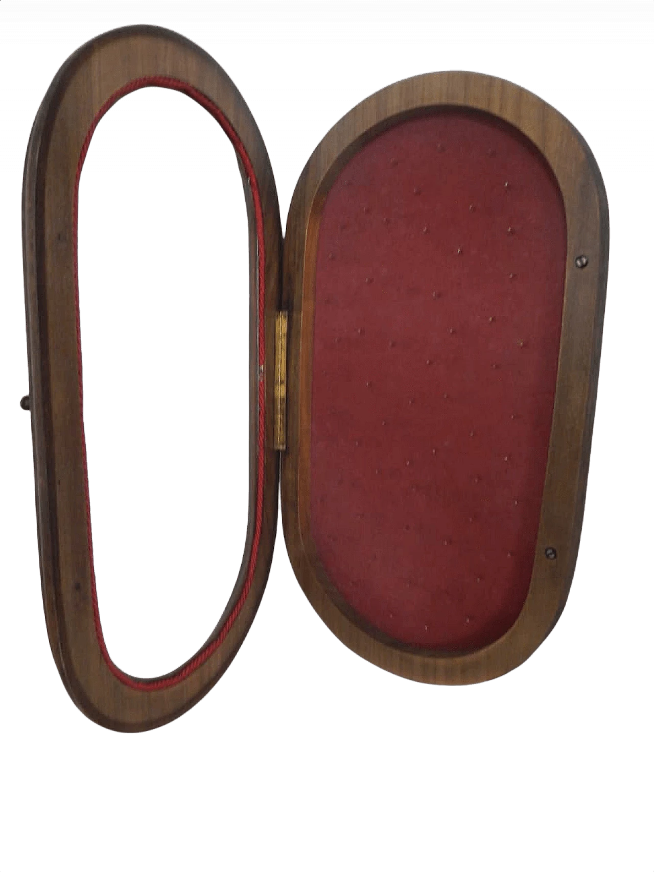 Teca in legno ovale, anni '80 1365424