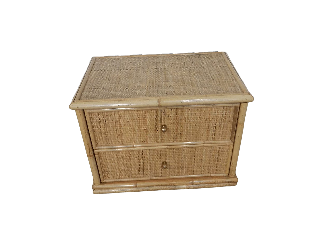 Chest of drawers in bamboo and wicker, 1960s 1365426