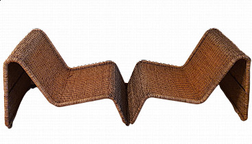 Pair of wicker armchairs P3 Chair by Tito Agnoli for Bonacina, 1970s