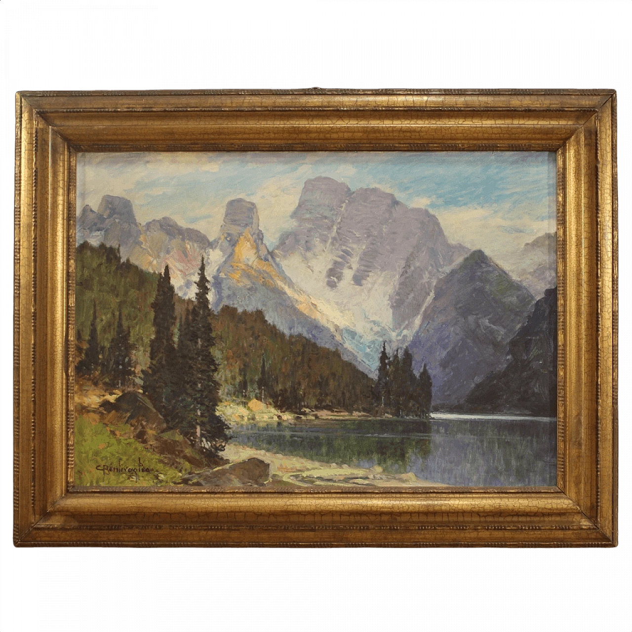 Painted landscape signed by the 20th century 1365433