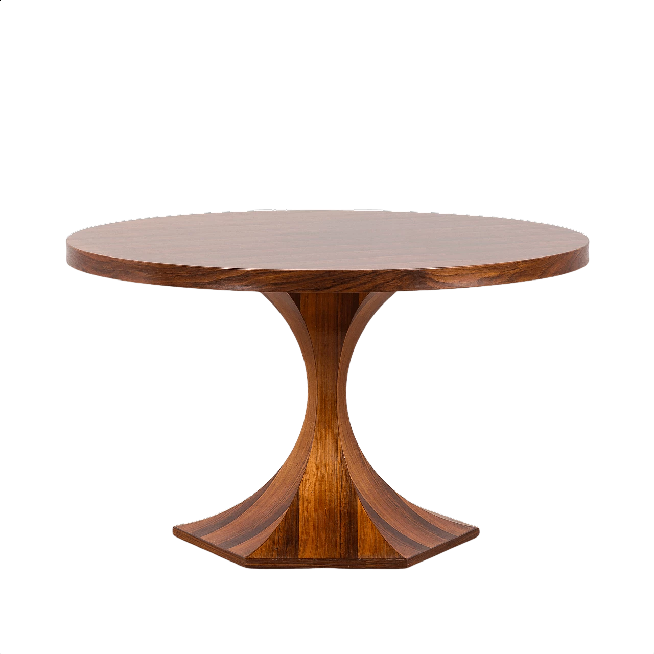 Clessidra round rosewood table by Carlo De Carli, 1960s 1365438