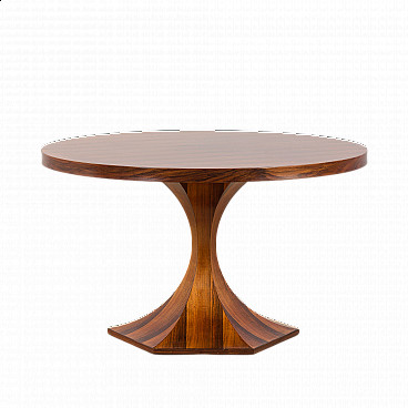 Clessidra round rosewood table by Carlo De Carli, 1960s