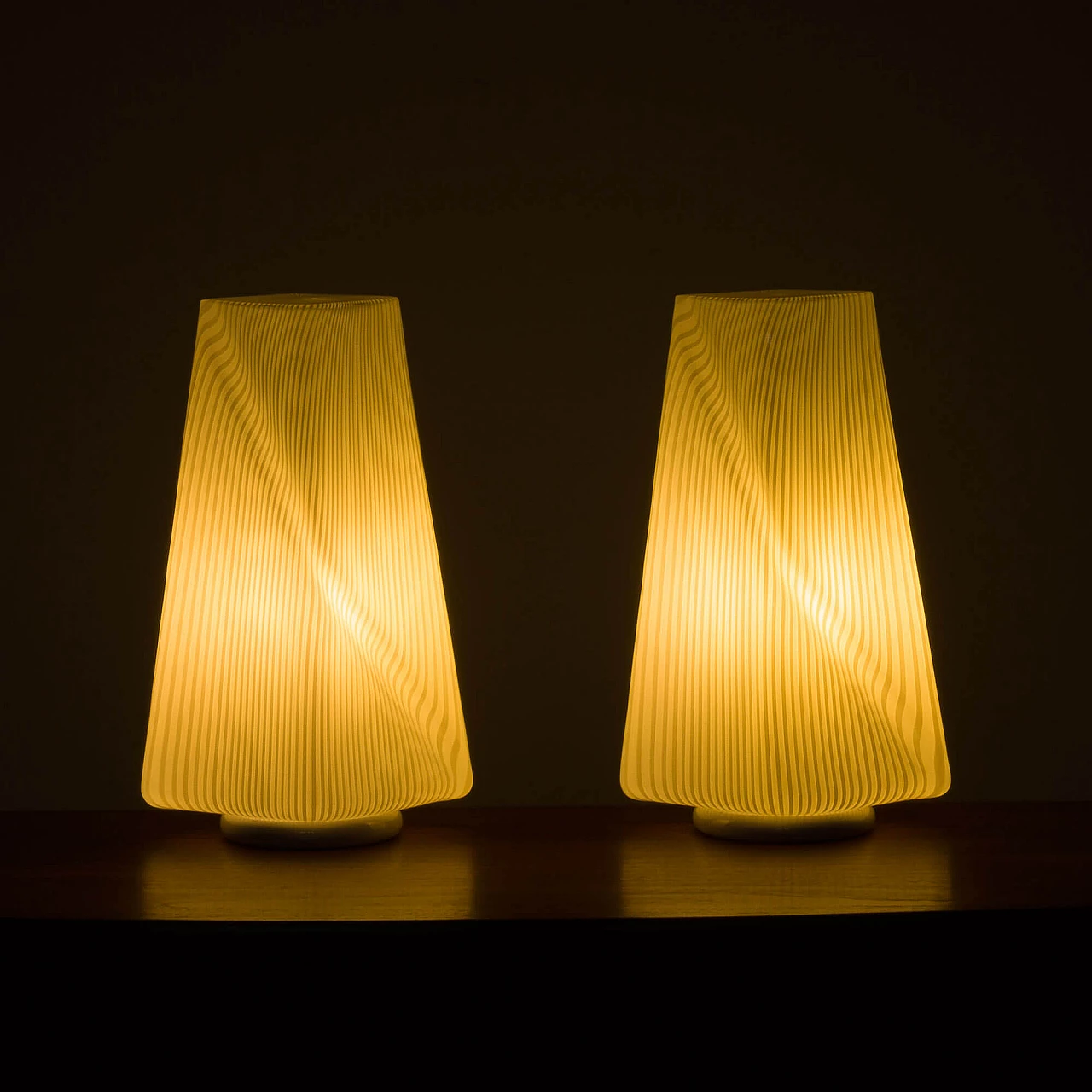 Pair of Murano glass table lamps in the style of Lino Tagliapietra, 1970s 1365529
