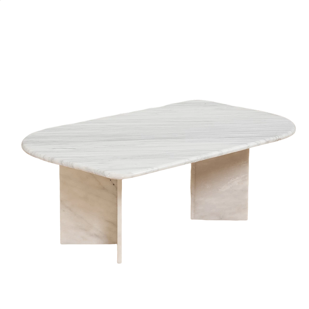 Tavolino in marmo di Carrara realizzato a mano, anni '70 1365581