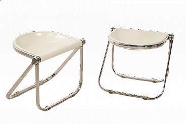 Pair of folding stools Pluff by Giancarlo Piretti for Anonima Castelli, 1974
