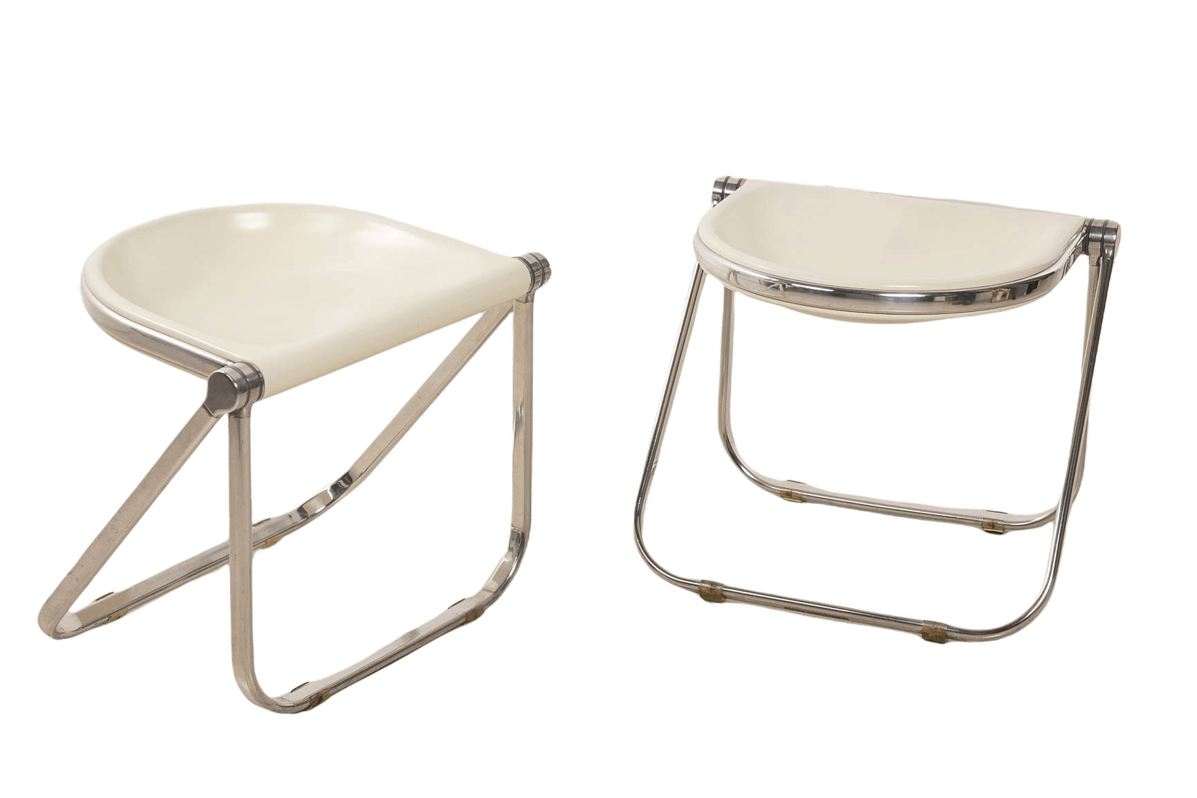 Pair of folding stools Pluff by Giancarlo Piretti for Anonima