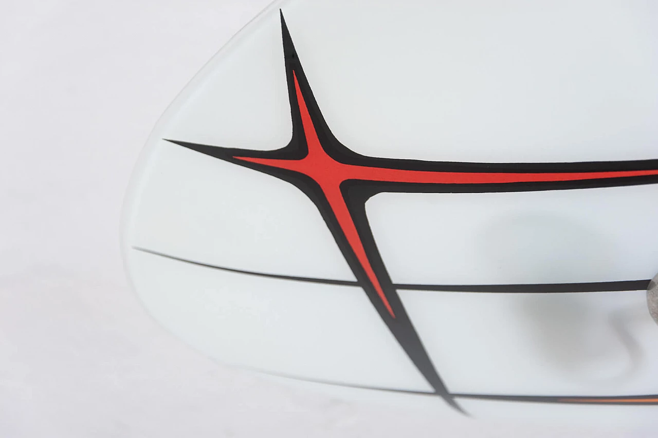 Lampadario Space Age in vetro e metallo cromato, anni '60 1366439