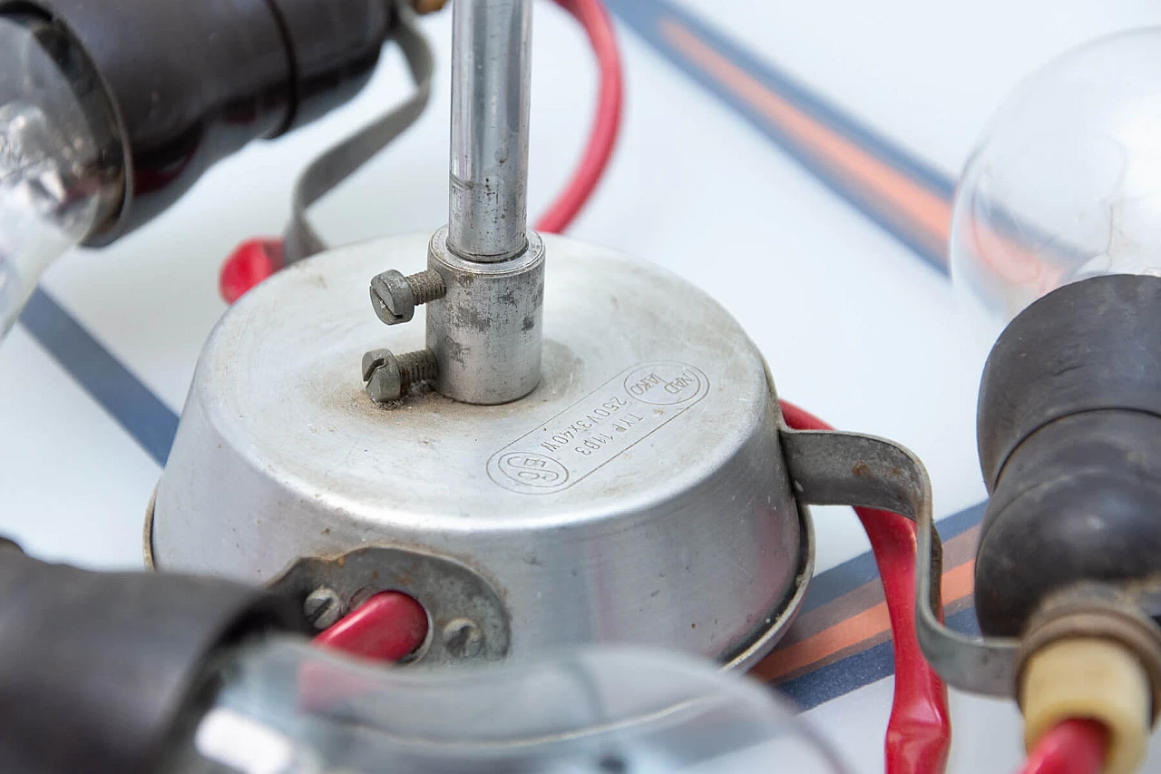 Lampadario Space Age in vetro e metallo cromato, anni '60 1366443