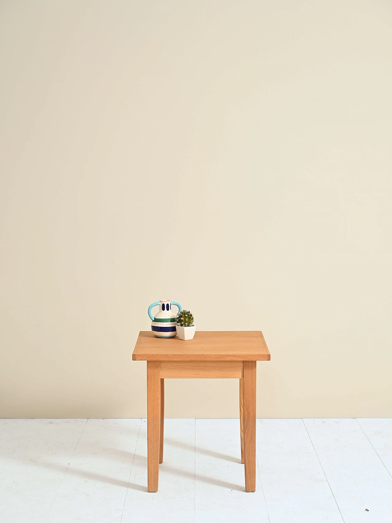 Tavolino quadrato in rovere, anni '80 1366975