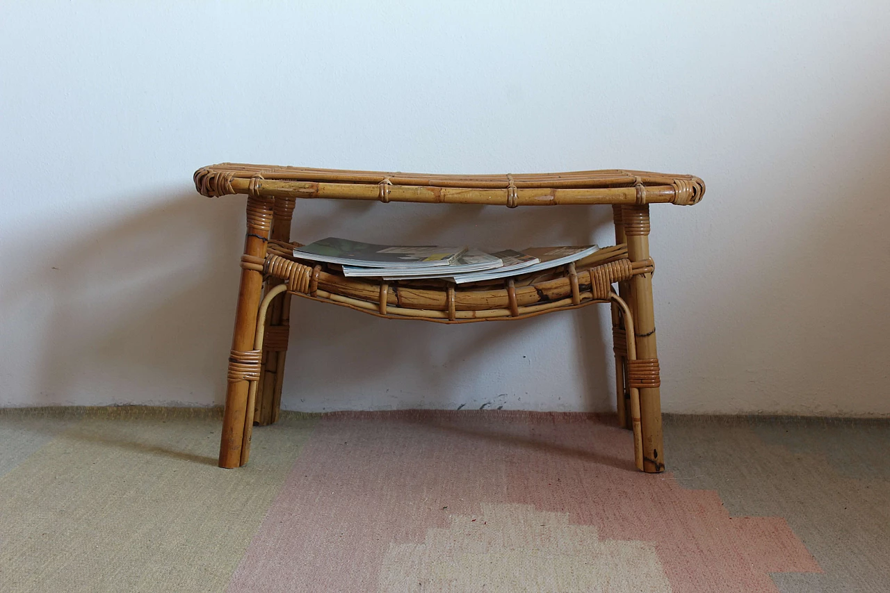 Wicker coffee table in the style of Tito Agnoli, 70s 1367159