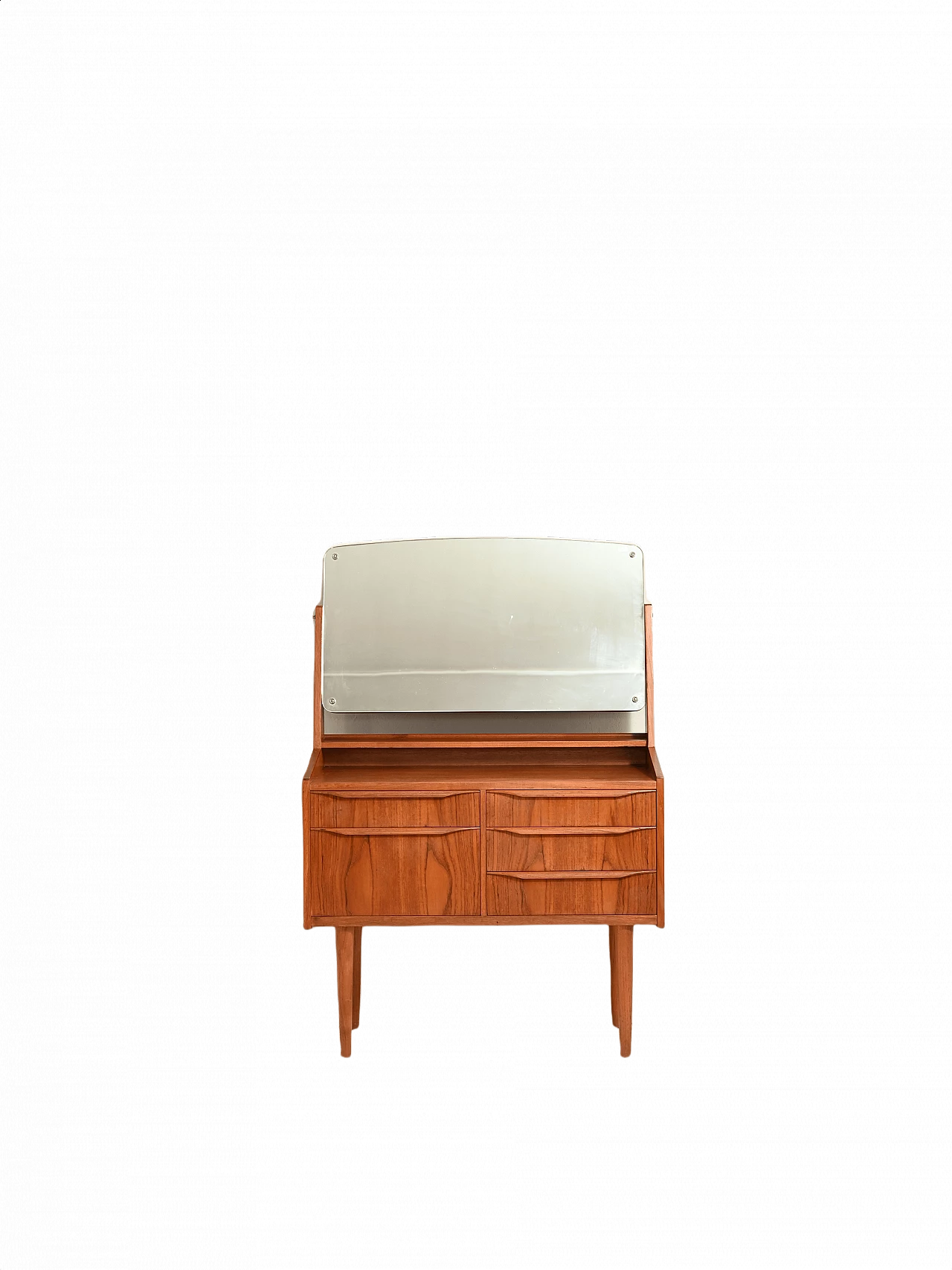 Mobile da ingresso scandinavo in teak con specchio, anni '50 1367372