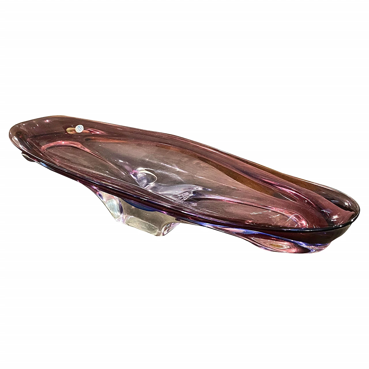 Centrotavola in vetro di Murano rosa, viola e blu, anni '70 1367389