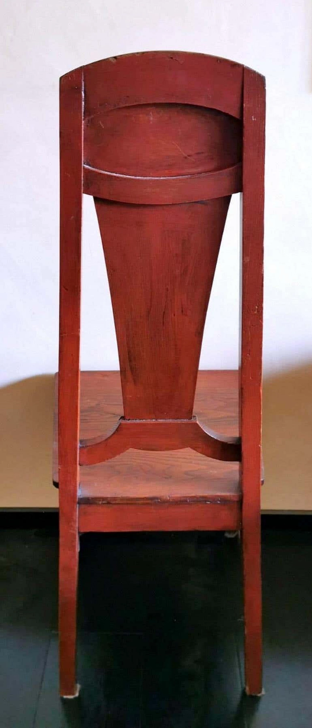 Art deco oak chair with painted panel, 1920s 1367466