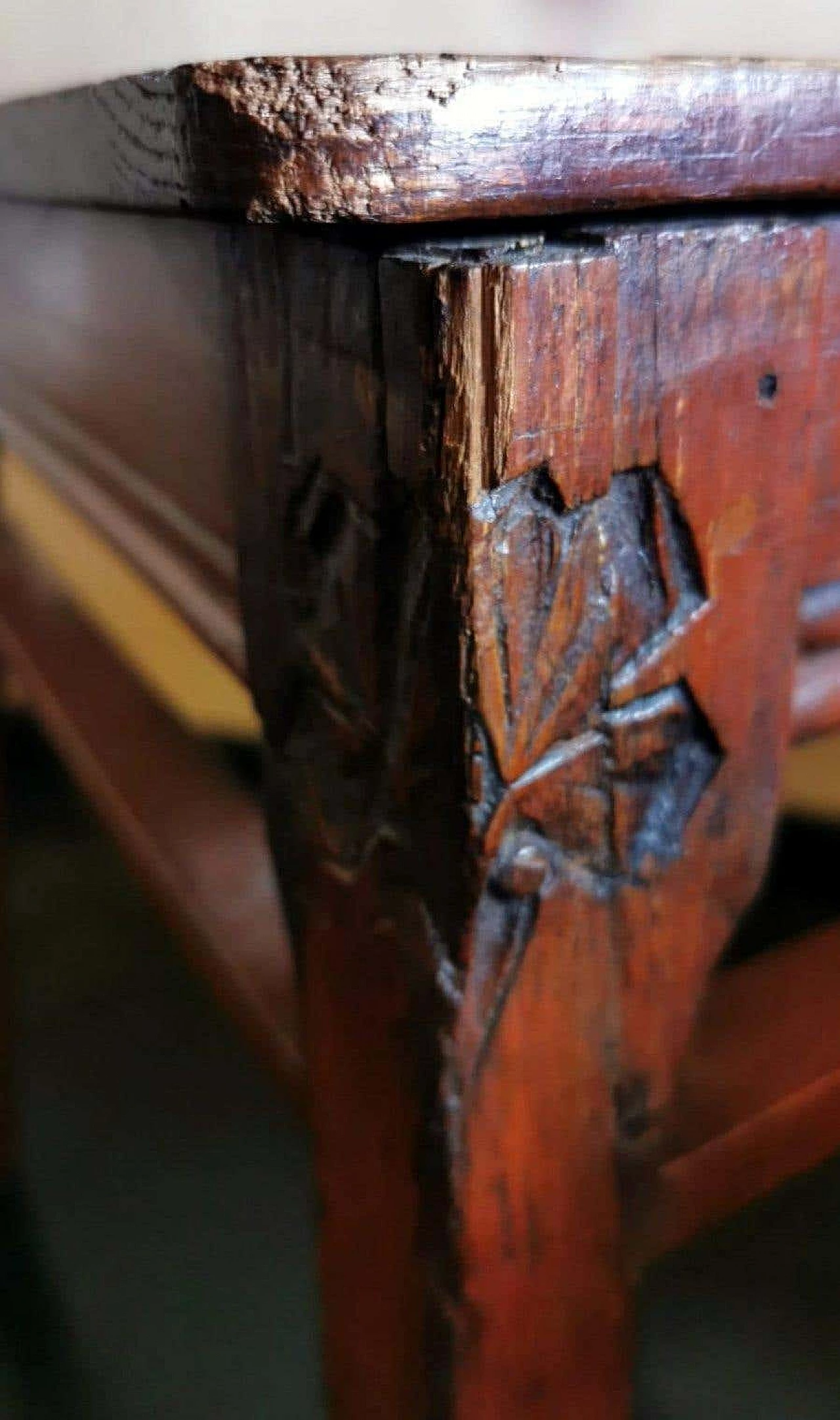 Art deco oak chair with painted panel, 1920s 1367470