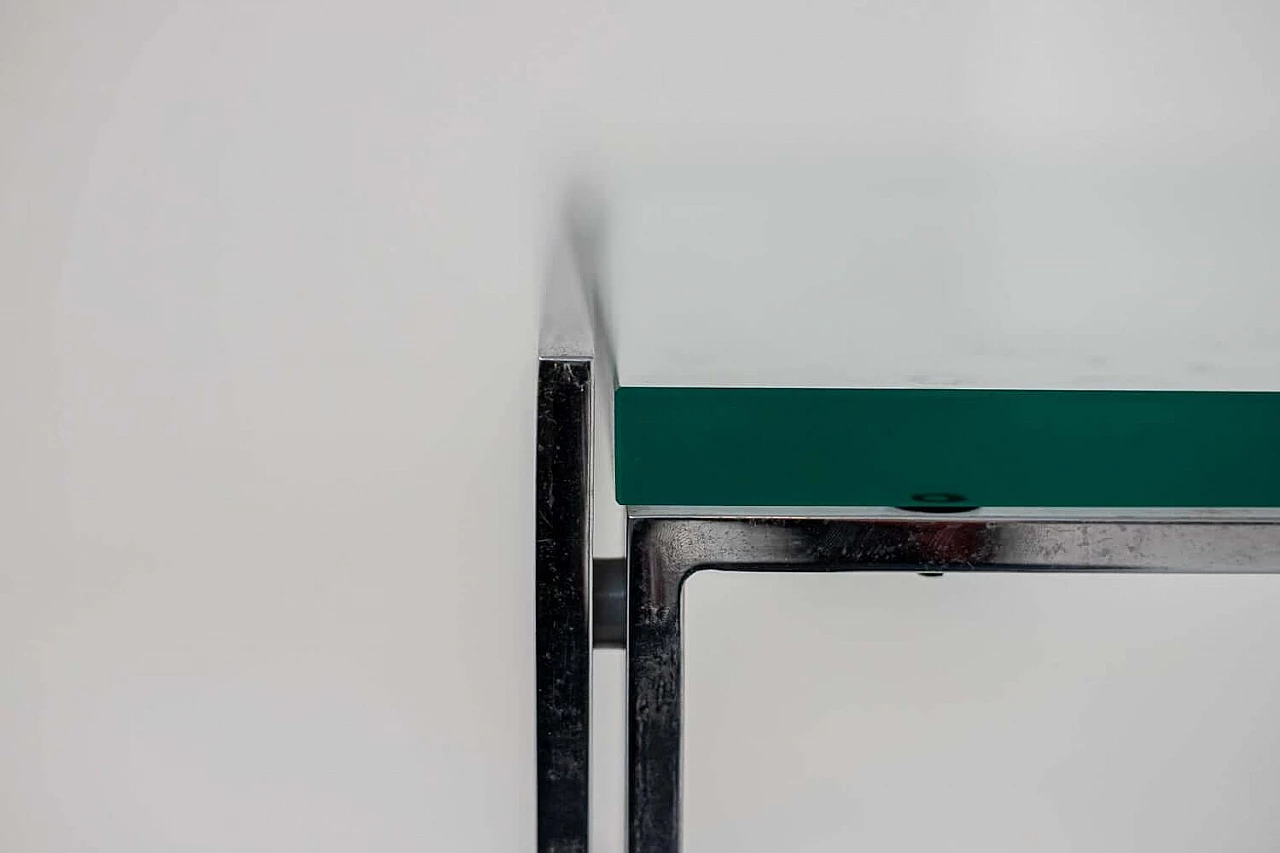 Luar coffee table in steel with thick glass top by Ross Littell for ICF, 70s 1367491