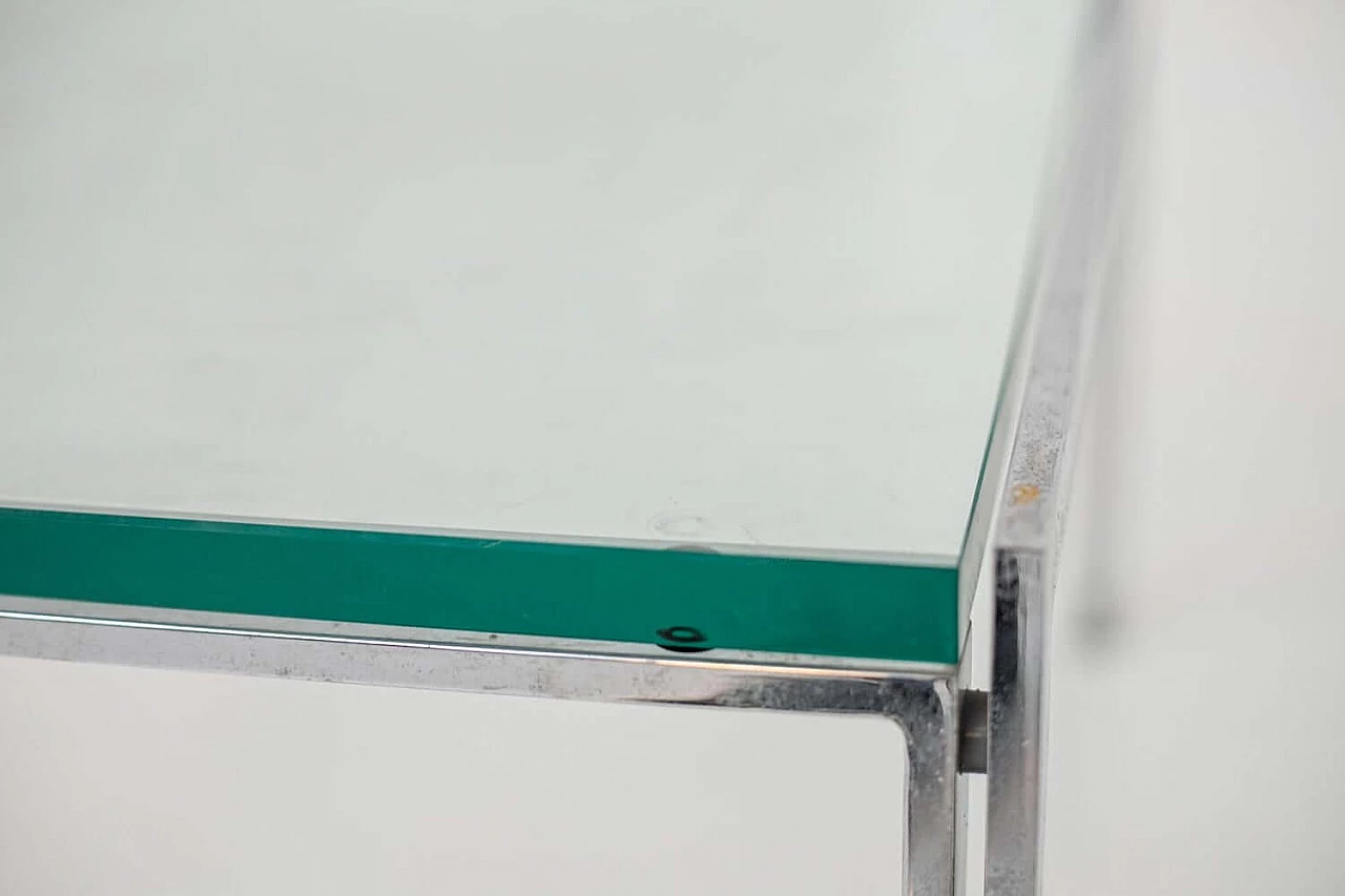 Luar coffee table in steel with thick glass top by Ross Littell for ICF, 70s 1367495