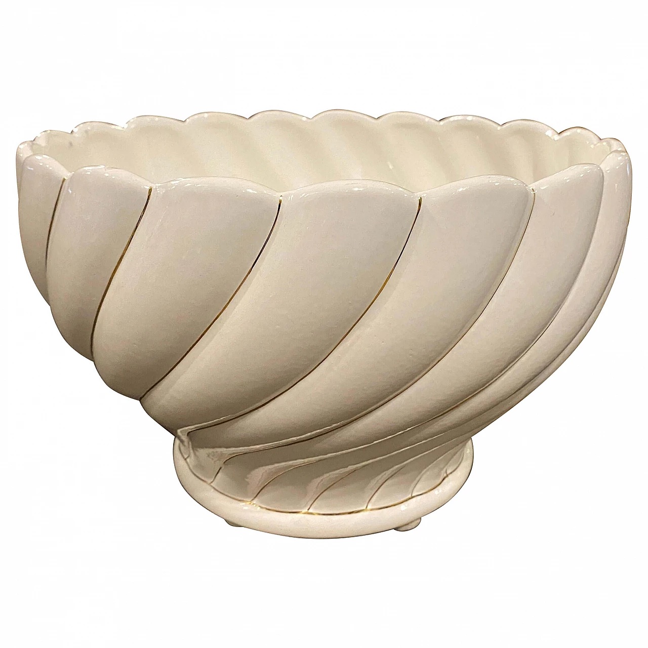 White and gold porcelain centrepiece by Tommas Barbi, 1970s 1367529