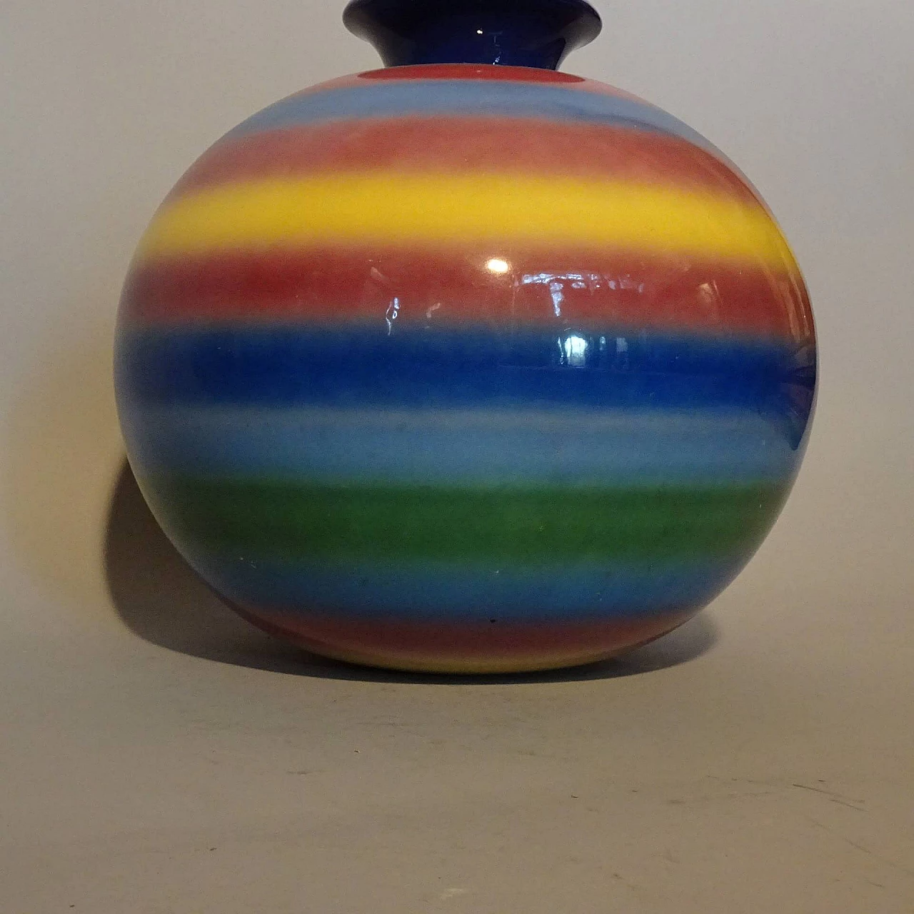 Vaso in ceramica arcobaleno di Andrea Galvani, anni '30 1367777