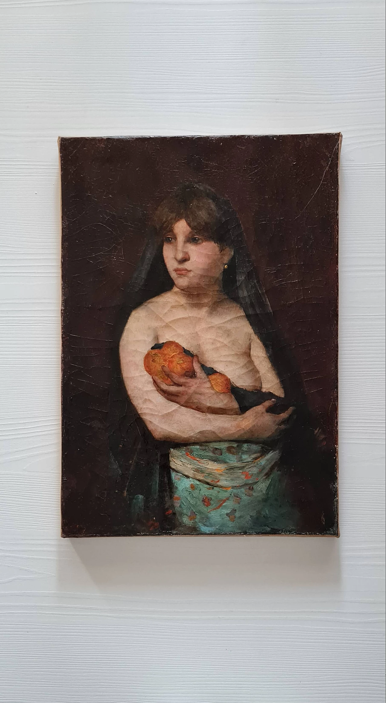 Girl with oranges, French oil painting, 19th century 1367800