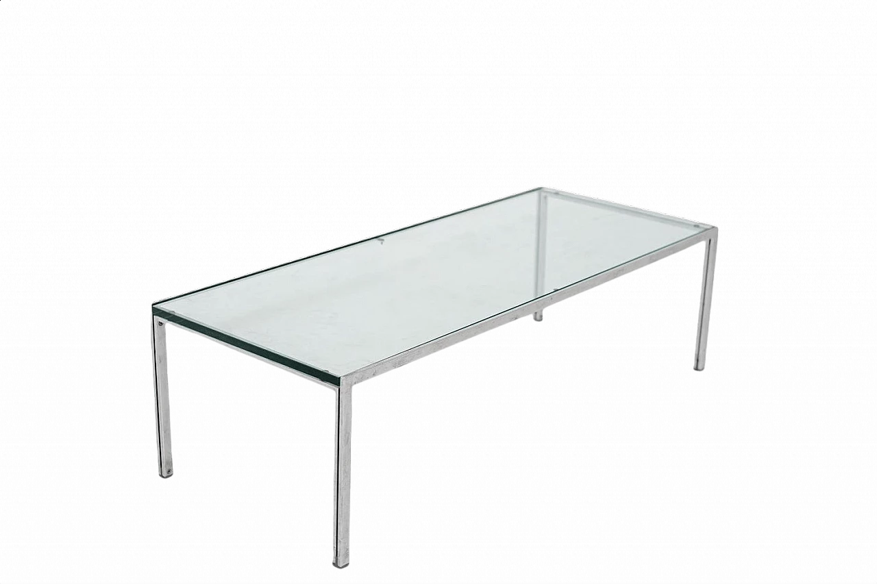 Tavolino in metallo e piano in vetro spesso di Ross Littell per DePadova, anni '60 1367862