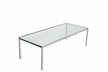 Coffe table in metal and thick glass top by Ross Littell for DePadova, 60s