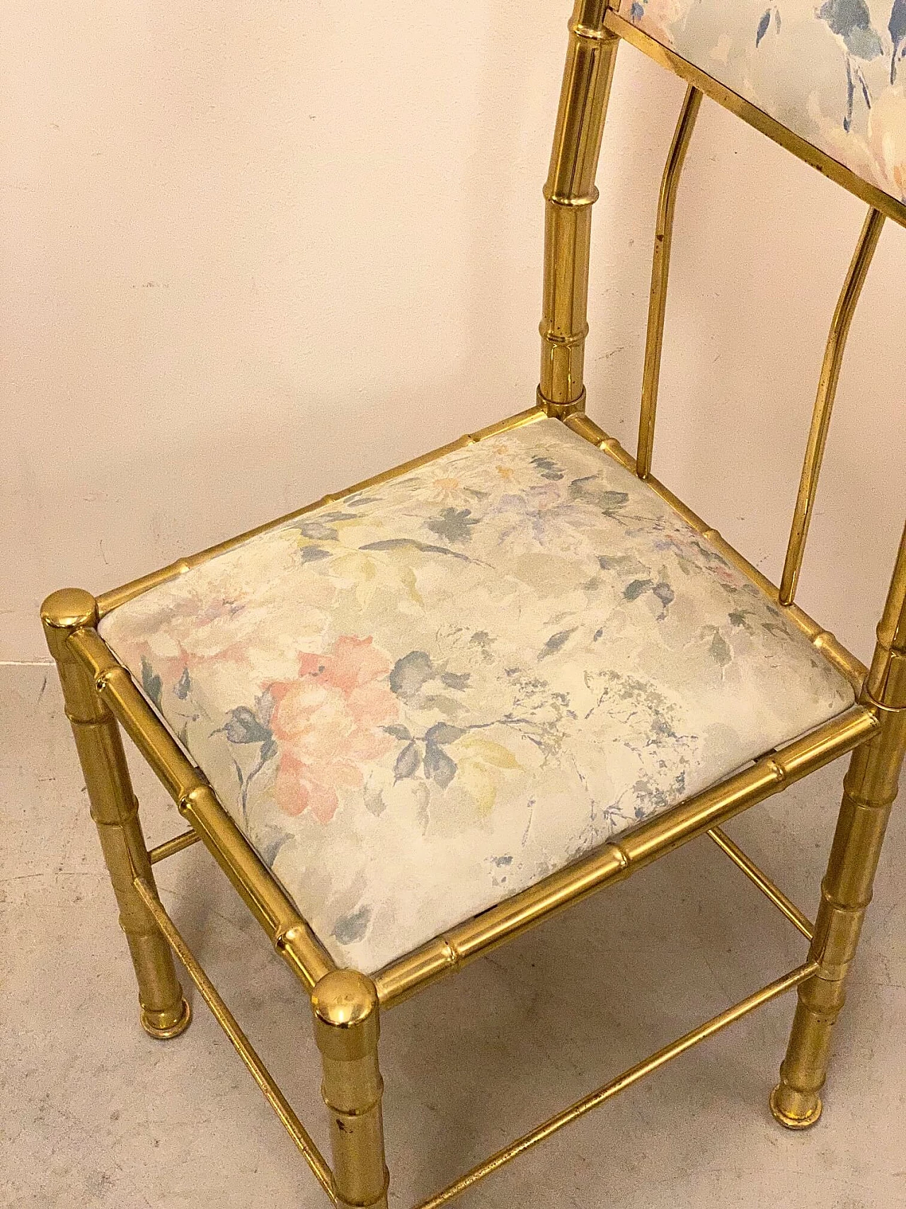 6 Sedie in ottone effetto bambù, anni '70 1367969