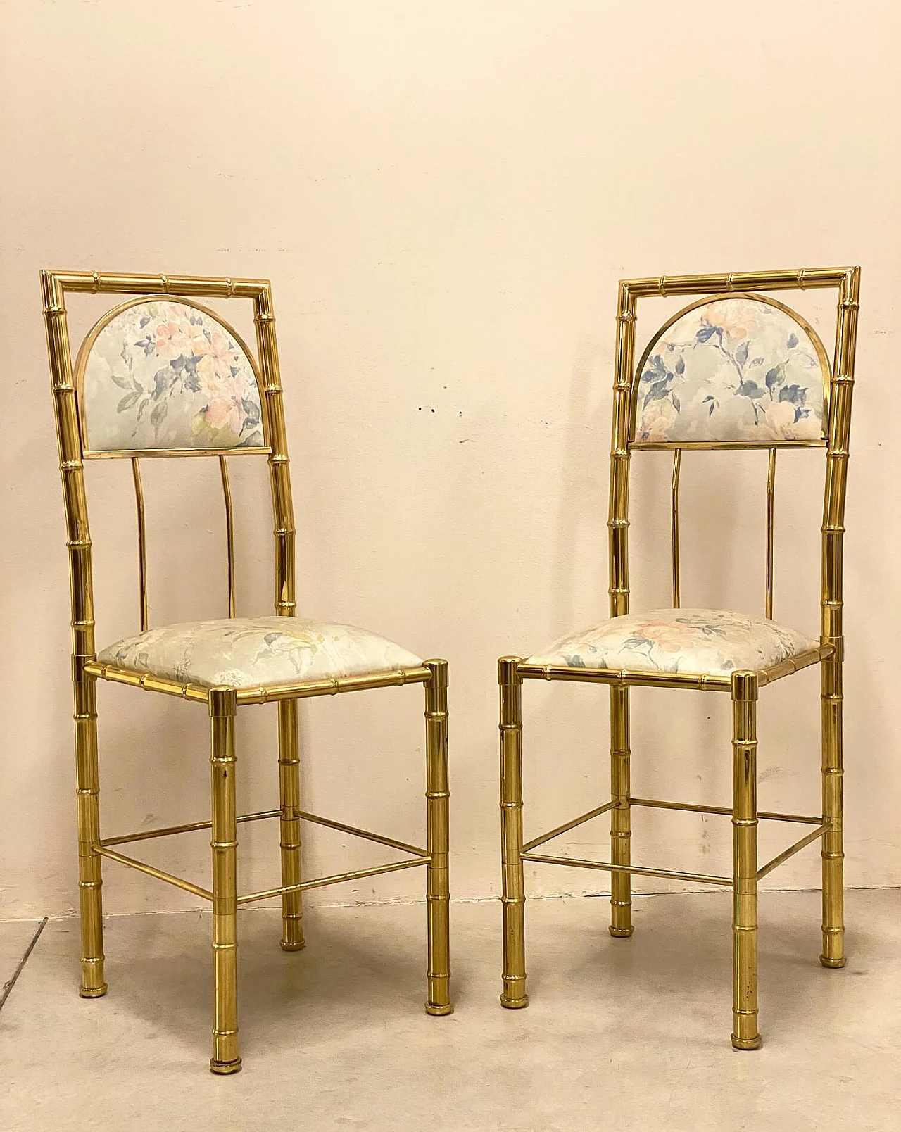 6 Sedie in ottone effetto bambù, anni '70 1367999