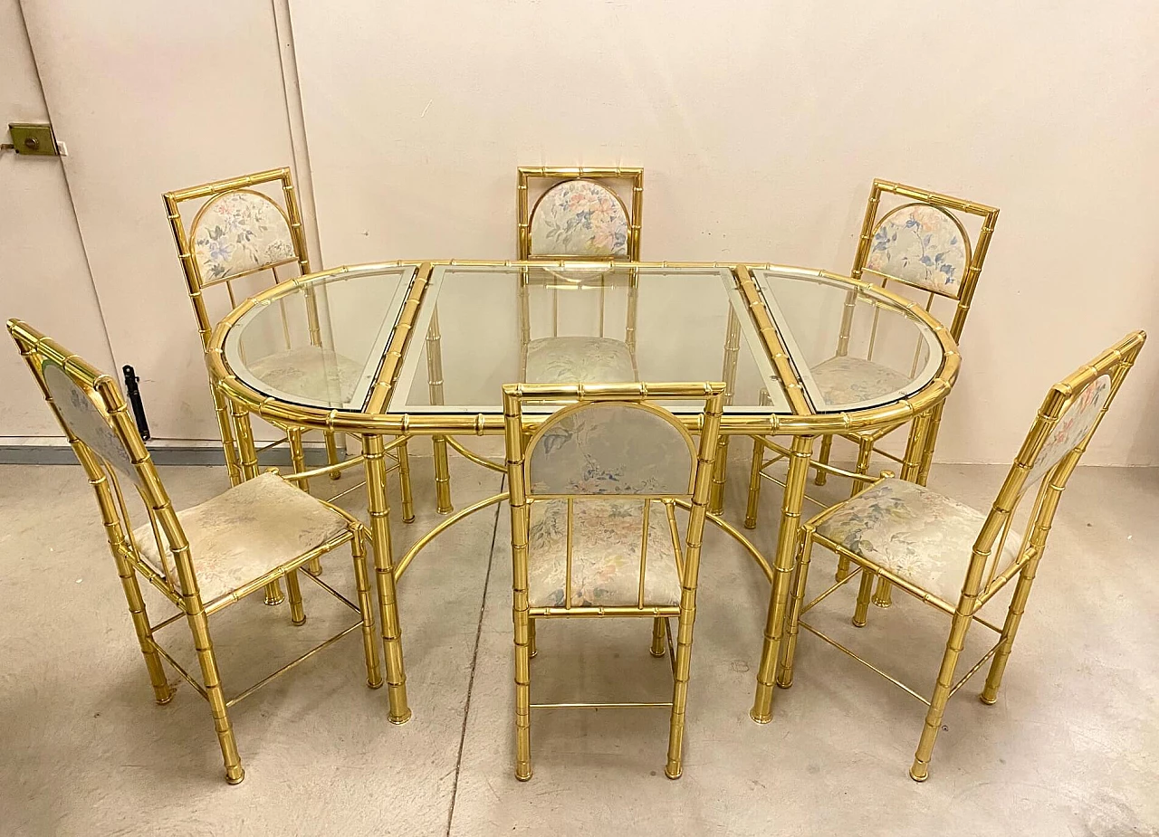 Brass table bamboo effect, 70s 1368022