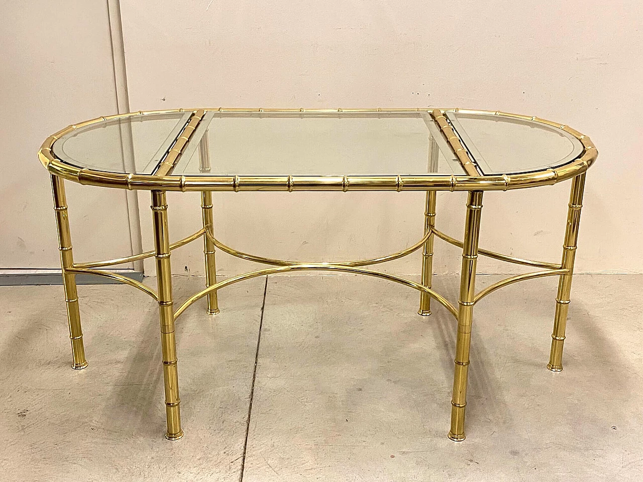 Brass table bamboo effect, 70s 1368025