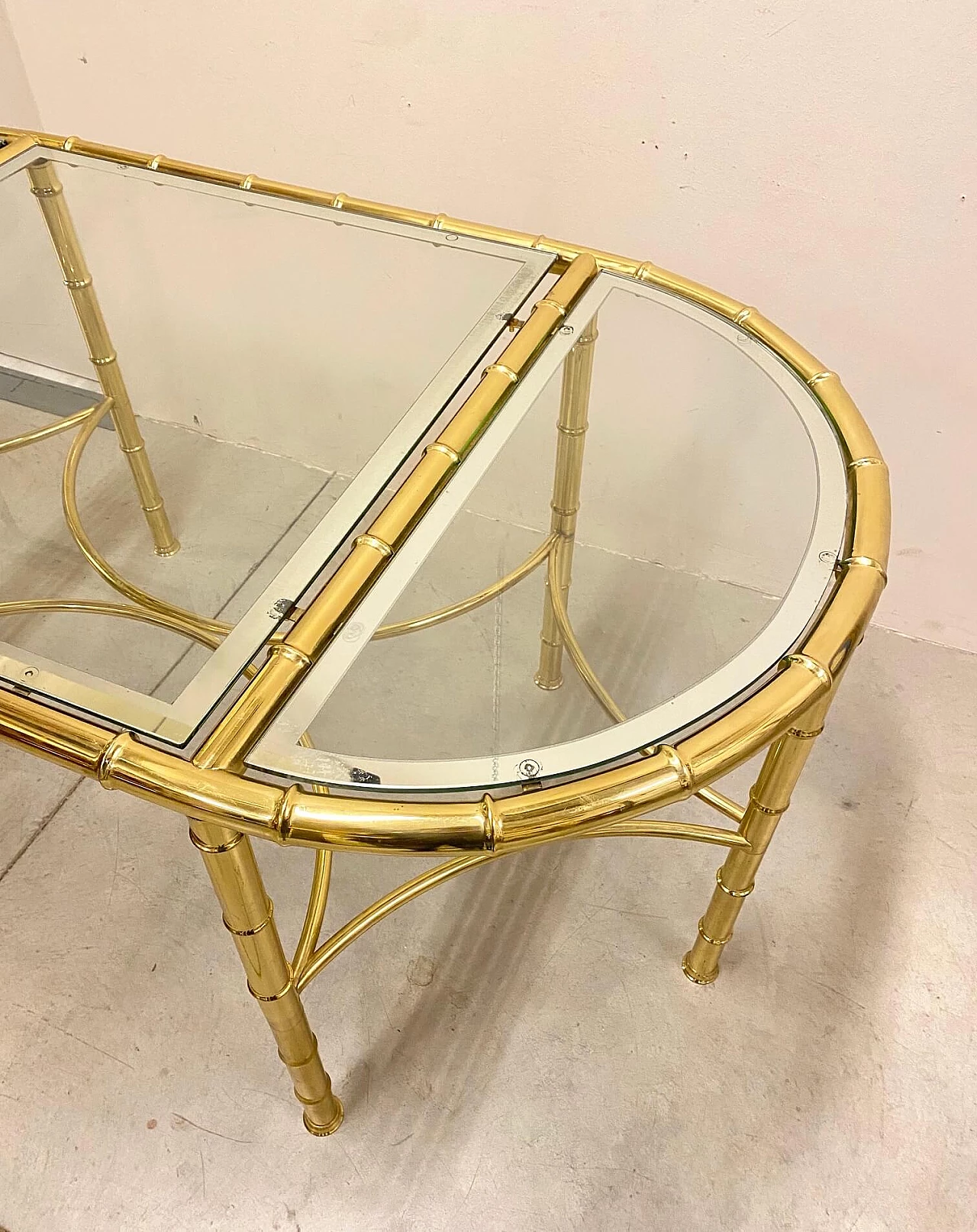 Brass table bamboo effect, 70s 1368027