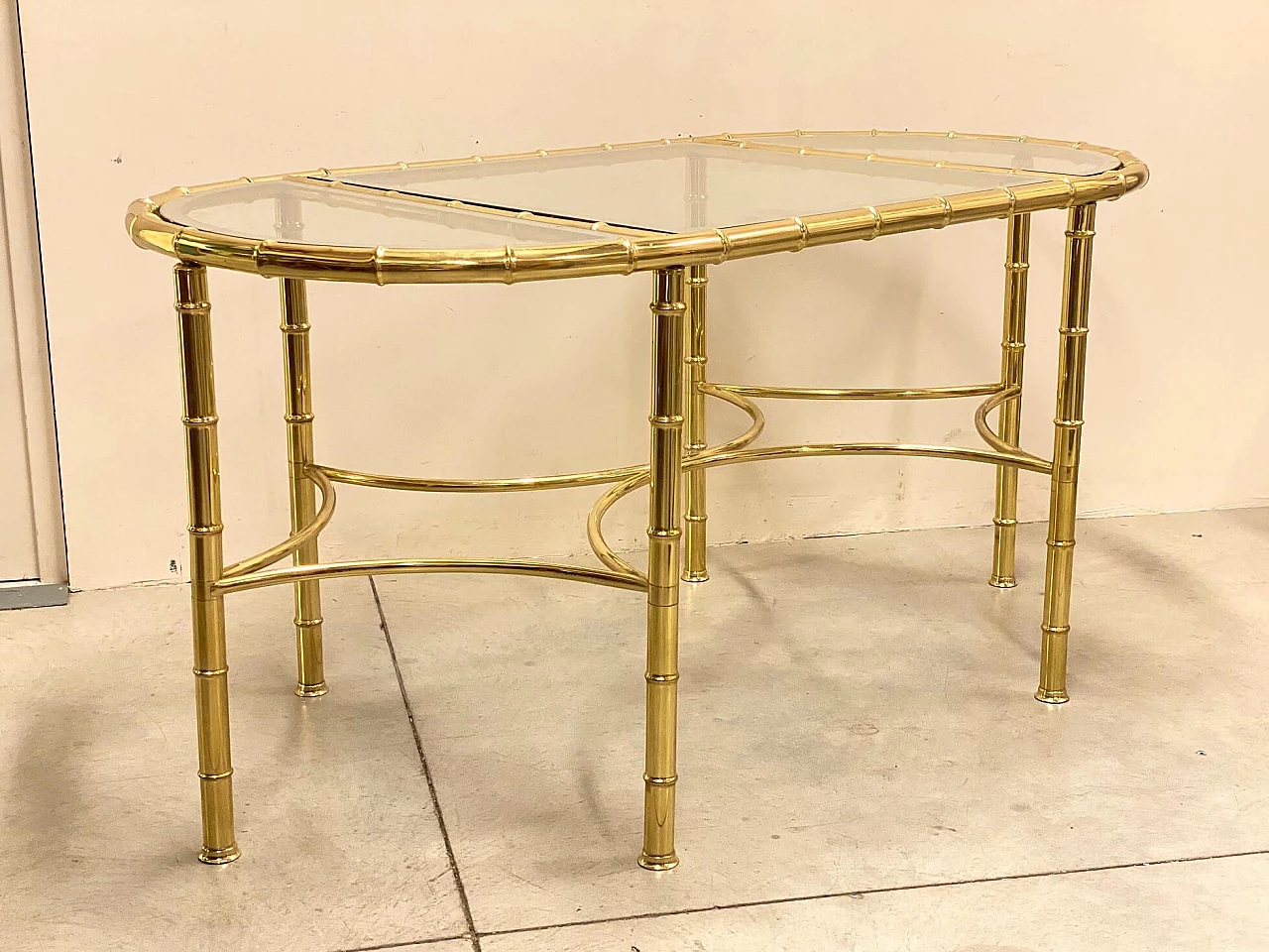 Brass table bamboo effect, 70s 1368032