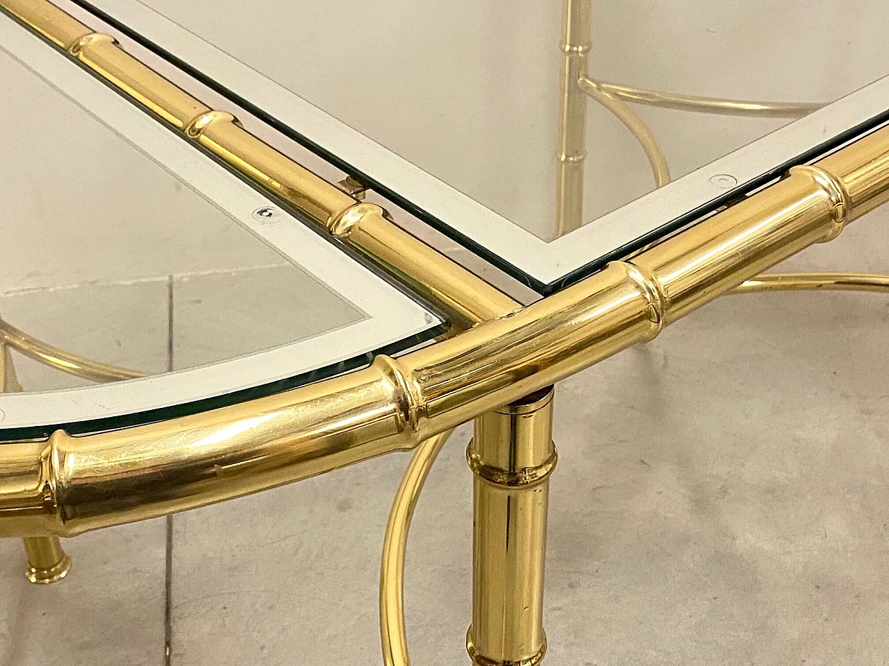 Brass table bamboo effect, 70s 1368033