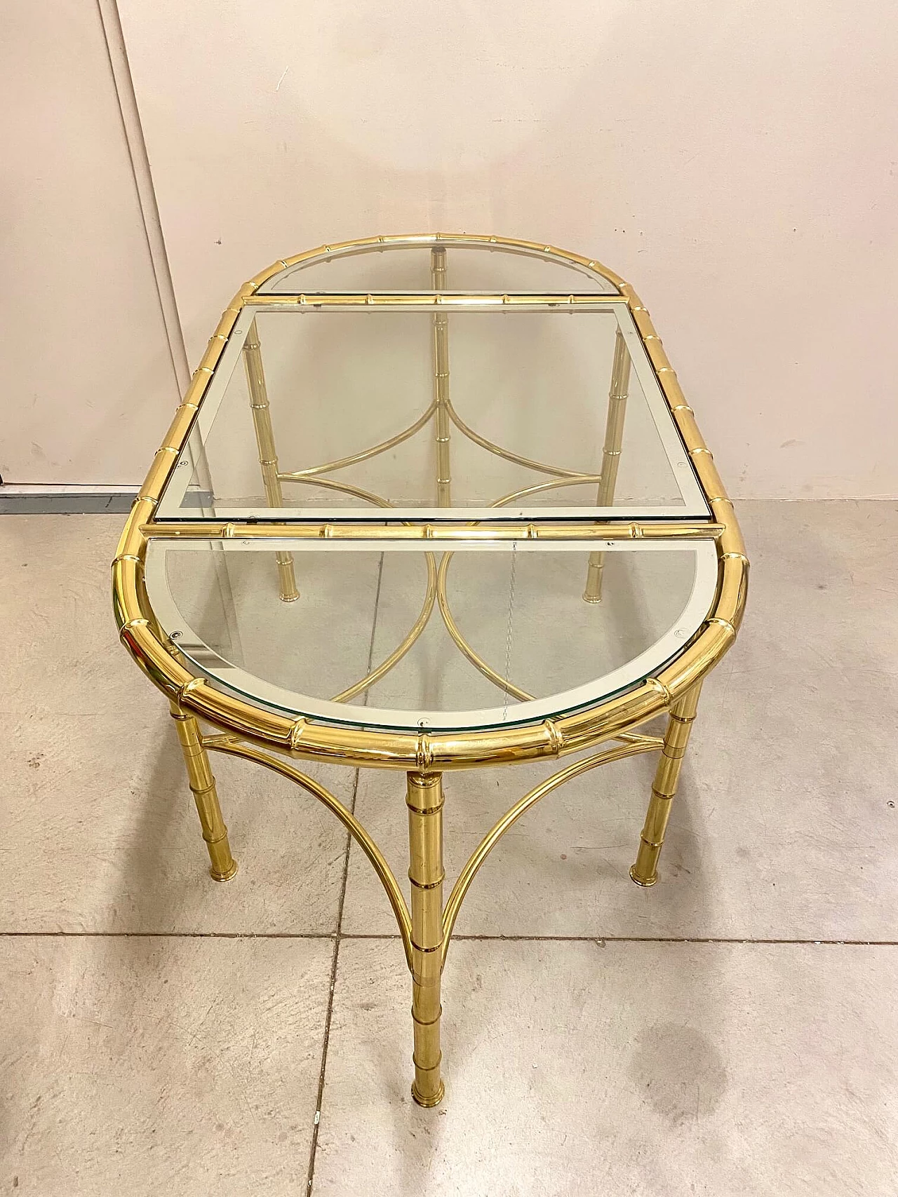 Brass table bamboo effect, 70s 1368034