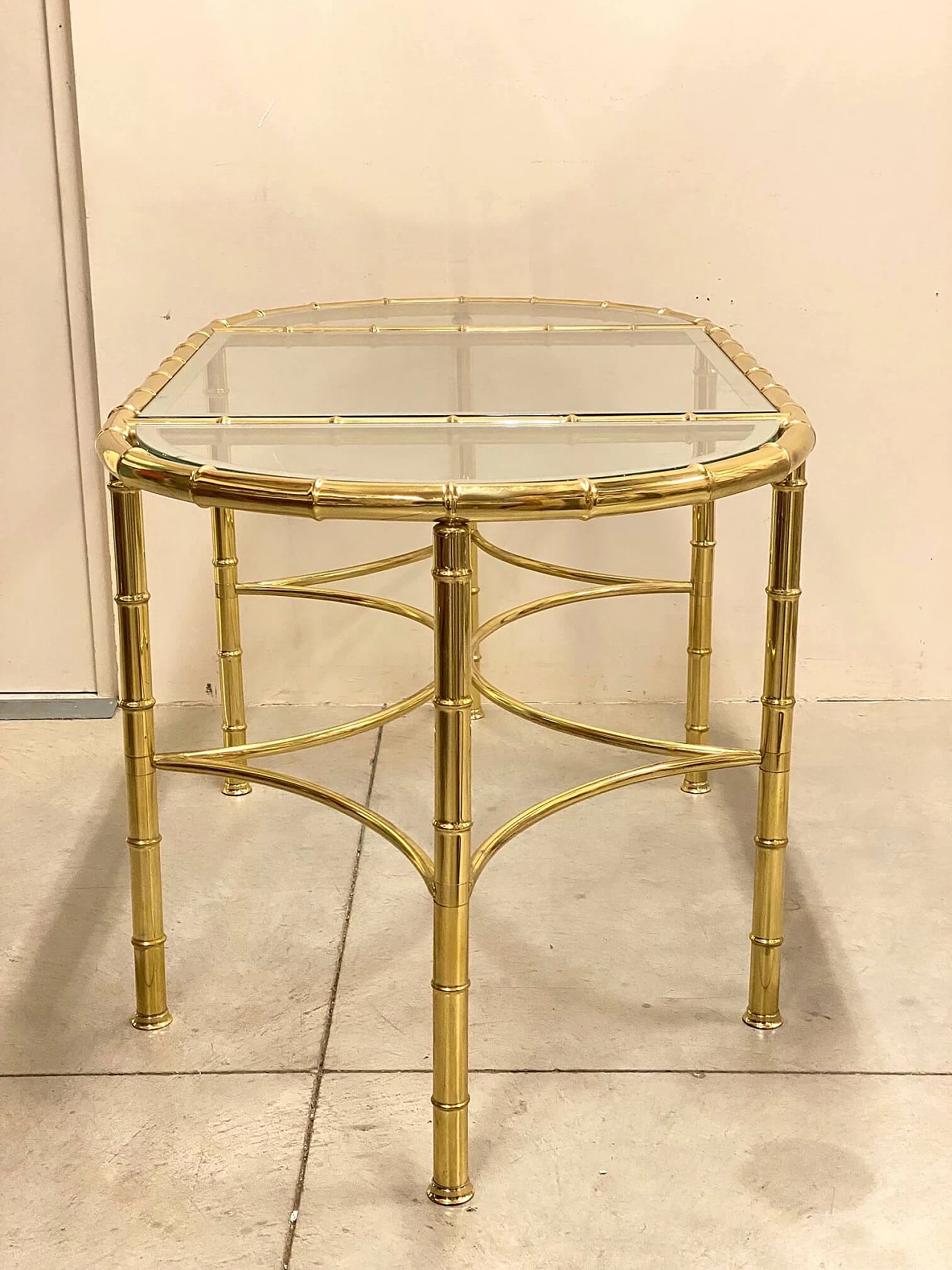 Brass table bamboo effect, 70s 1368035