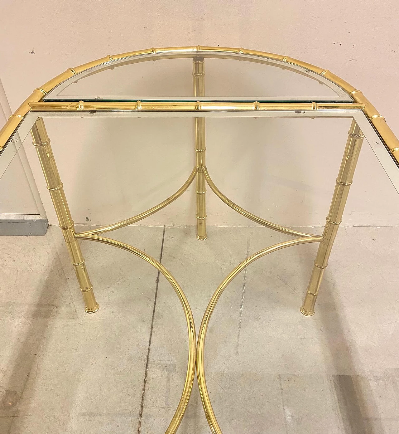 Brass table bamboo effect, 70s 1368036