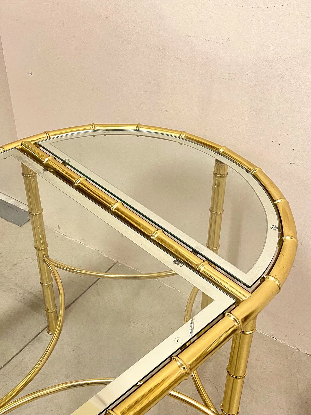 Brass table bamboo effect, 70s 1368037